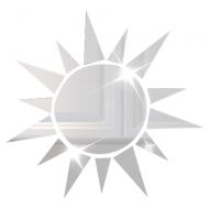 Autulet autulet 3D Acrylic Sun-Shaped Mirror Wall Sticker for Living Room Home Decoration Silver