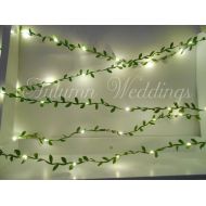 /AutumnWeddings Green Leaves Fairy Lights 2-10m String Lights Garland - Wedding Decorations - Battery Operated Indoor Bedroom Wedding Decorations