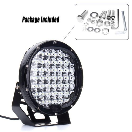  Auvem Car LED Headlight, 9 Inch 225W Round LED Work Light Spot Driving Lamp Headlight Offroad Round Fog Lights ATV Truck with Mounting Brackets Flood Cover 10-30V (Black)