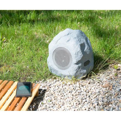  [아마존베스트]-Service-Informationen auvisio Garden speaker: garden and outdoor speaker in stone design, Bluetooth, 30 W, IPX4 (garden speaker Bluetooth)