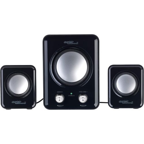  auvisio Laptop Speaker: 2.1 Speaker System with Subwoofer and USB Power Supply 20 Watt (Speaker PC)