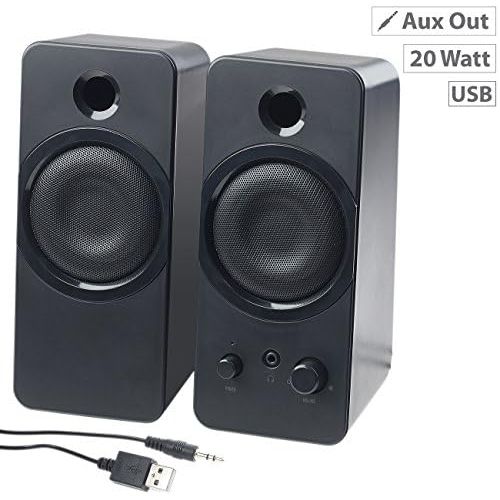  [아마존베스트]auvisio PC Boxes: Active Stereo Speakers MSX-150 with USB Power Supply 20 Watt (PC Speaker Boxes)