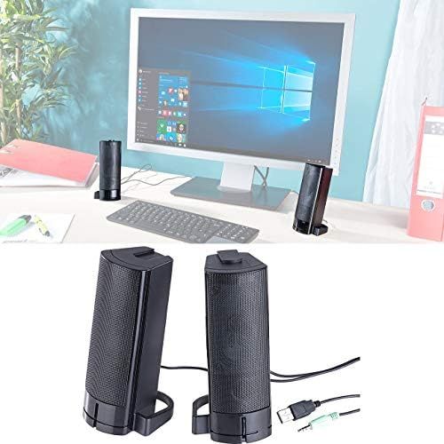  [아마존베스트]auvisio Computer Speaker: 2-in-1 PC Stereo Speaker and Soundbar, 10 Watt, USB Power Supply (PC Speaker)