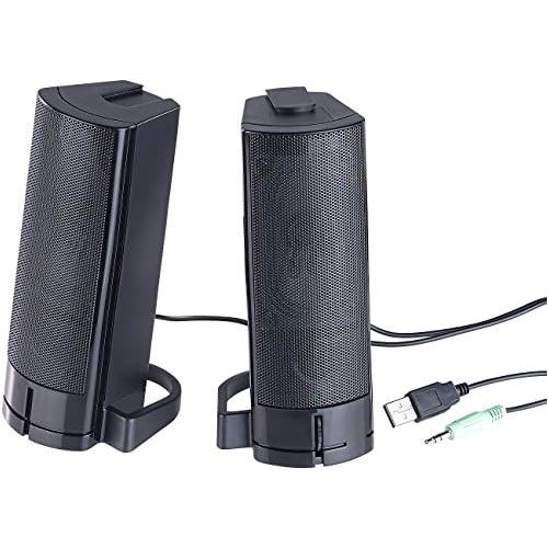 [아마존베스트]auvisio Computer Speaker: 2-in-1 PC Stereo Speaker and Soundbar, 10 Watt, USB Power Supply (PC Speaker)