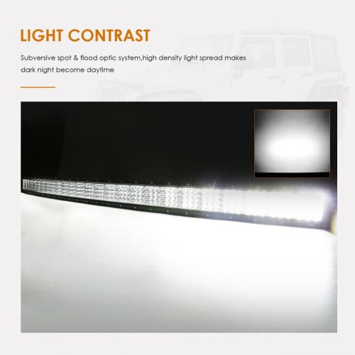  Auxbeam LED Light Bar 52 Inch 300W Off-Road Driving Lights Spot Flood Combo Led Work Light 5D Lens with Wiring Harness for Car JEEP Truck Pickup SUV UTV