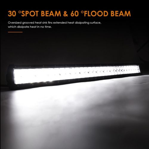  Auxbeam LED Light Bar 52 Inch 300W Off-Road Driving Lights Spot Flood Combo Led Work Light 5D Lens with Wiring Harness for Car JEEP Truck Pickup SUV UTV