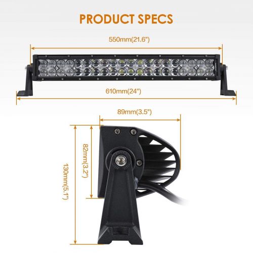  Auxbeam LED Light Bar 52 Inch 300W Off-Road Driving Lights Spot Flood Combo Led Work Light 5D Lens with Wiring Harness for Car JEEP Truck Pickup SUV UTV