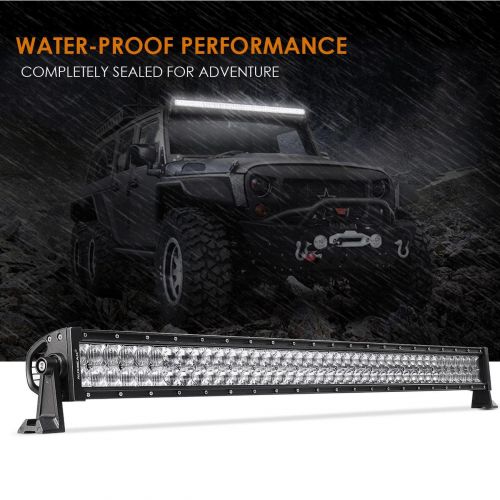  Auxbeam LED Light Bar 52 Inch 300W Off-Road Driving Lights Spot Flood Combo Led Work Light 5D Lens with Wiring Harness for Car JEEP Truck Pickup SUV UTV