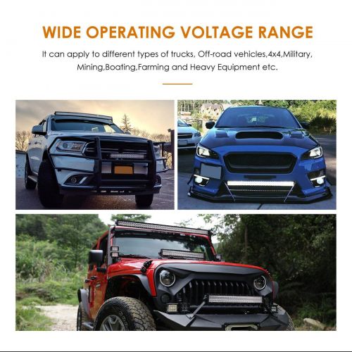  Auxbeam LED Light Bar 52 Inch 300W Off-Road Driving Lights Spot Flood Combo Led Work Light 5D Lens with Wiring Harness for Car JEEP Truck Pickup SUV UTV