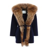 Ava Adore Fur trimmed boiled wool coat