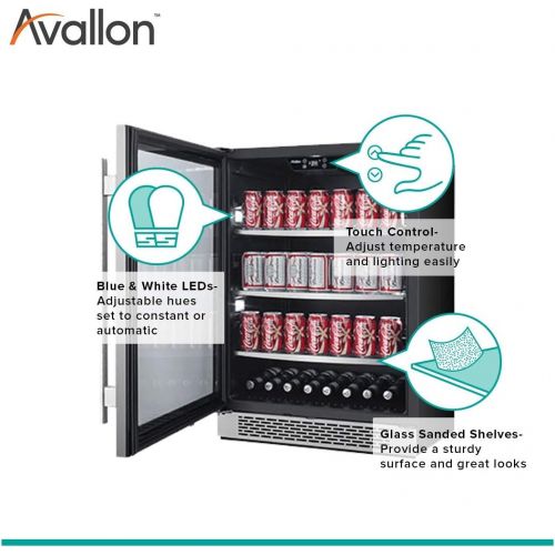  Avallon ABR241SGLH 152 Can Built-in Beverage Cooler - Left Hinge