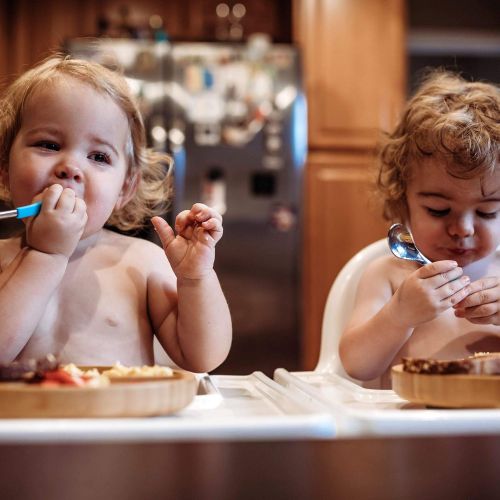  Avanchy Stainless Steel Baby, Toddler Feeding Divided Plate + Bowl + 2 Spoons Giftset. Infant, Kid or Child...