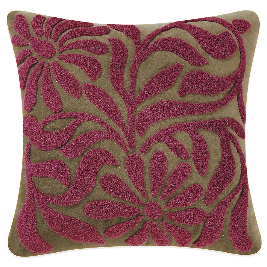 Avanni Hooked Floral Square Throw Pillow