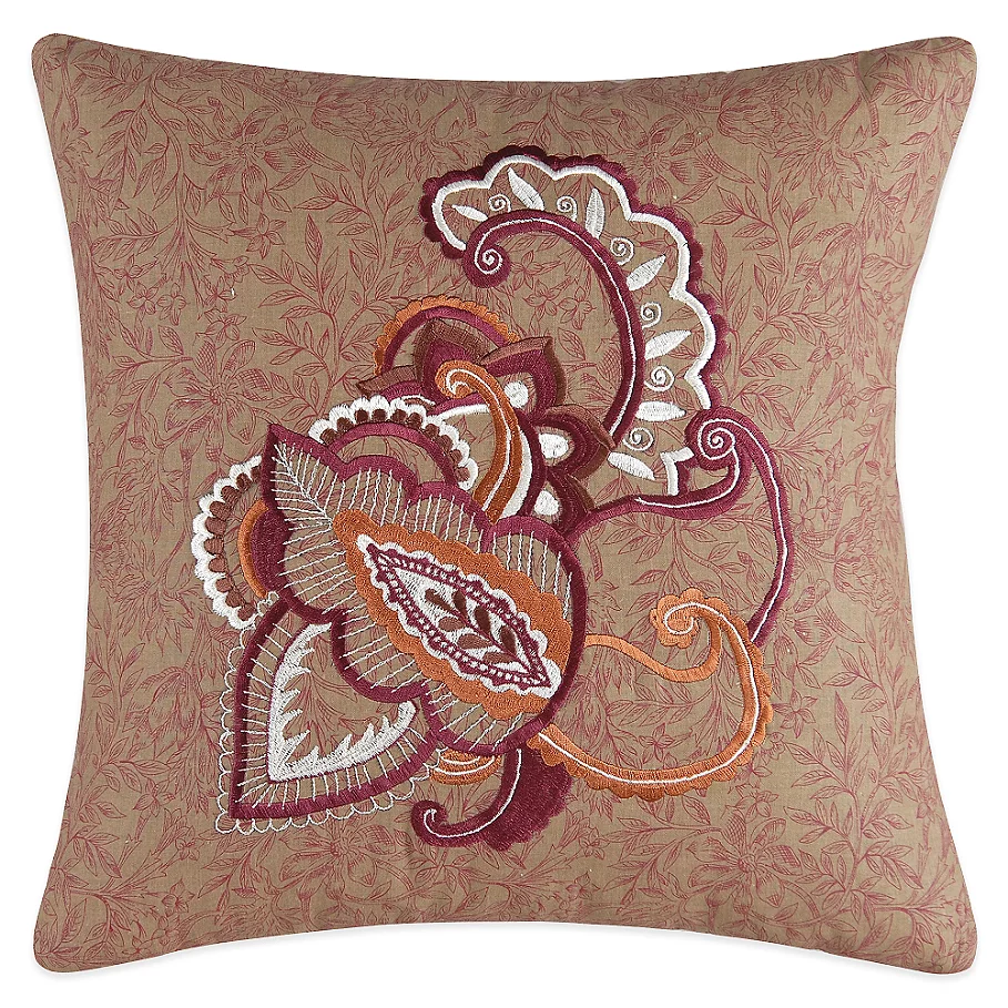  Avanni Embroidered Square Throw Pillow