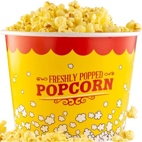  [아마존베스트]Avant Grub Leakproof, Super Durable 85oz Popcorn Buckets 3 Pack. Grease-Proof Disposable Pop Corn Tubs With Cool Design Are the Ultimate Movie Theater Accessory. Large Containers Great for An