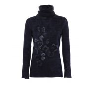 Avant Toi Floral embroidery wool turtleneck