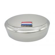 /AvantGardeDesign Thin Bordered Netherland Flag Pendant Oval Trinket Jewelry Box