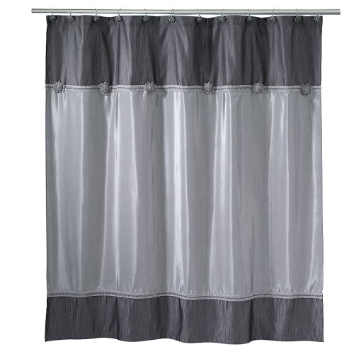  Avanti Braided Medallion Shower Curtain in Granite