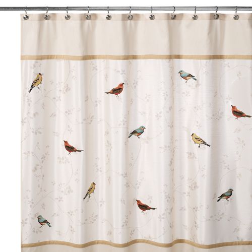  Avanti Gilded Birds 70-Inch x 72-Inch Shower Curtain
