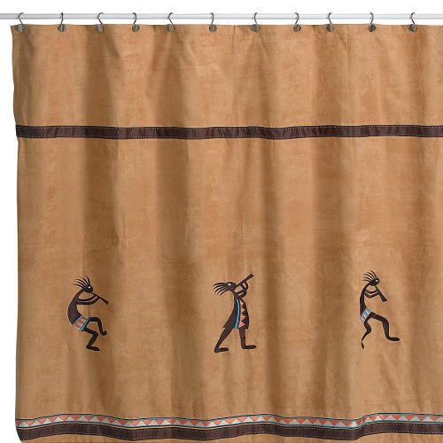  Avanti Kokopelli 72-Inch x 72-Inch Fabric Shower Curtain in Nutmeg