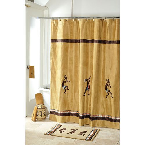  Avanti Kokopelli 72-Inch x 72-Inch Fabric Shower Curtain in Nutmeg