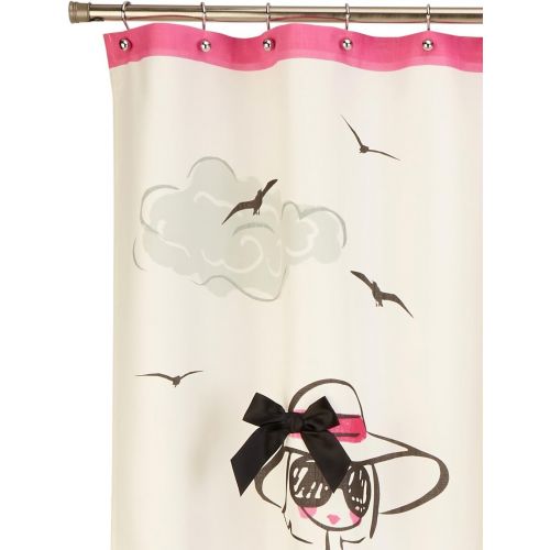  Avanti Linens Chloe72 x 72 Shower CurtainWhite, Pink, and Black