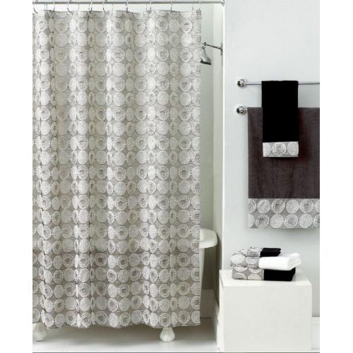  Avanti Linens Galaxy72 x 72 Shower CurtainGrey and Metallic Silve