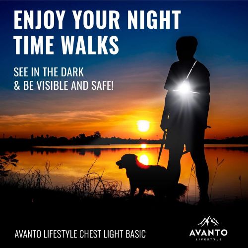  Avanto Lifestyle AVANTO Classic Chest Light, Original, Night Running Lights for Runners, Joggers Running Vest Light, Running Vest with Lights, Night Running Reflector Gear, Safety Light, Alternativ