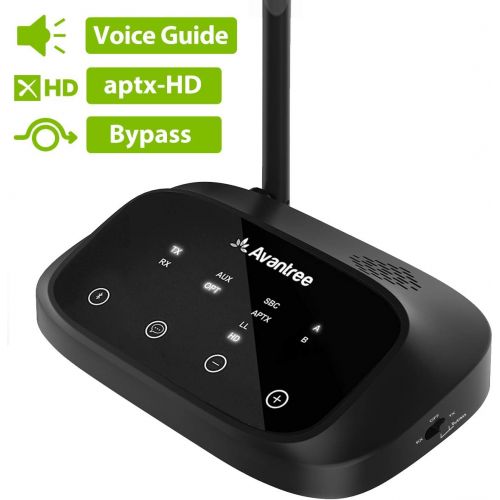  [아마존베스트]Avantree aptX HD Low Latency Long Range Bluetooth Transmitter Receiver for TV, Wireless Audio Adapter for Home Stereo, Optical AUX RCA, Dual Link, Extender, Splitter for Wire & Wir