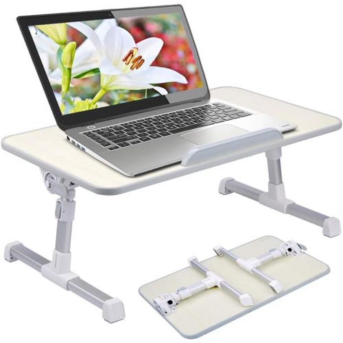  [아마존베스트]Avantree Neetto Height Adjustable Laptop Bed Table, Portable Lap Desk with Foldable Leg, Breakfast Tray for Eating, Notebook Computer Stand for Reading Writing on Bed Couch Sofa Floor - Hon