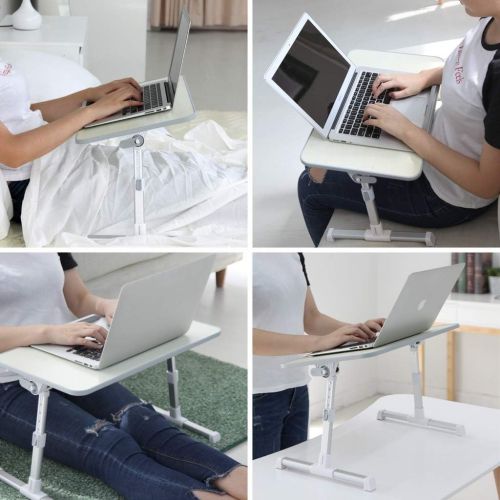  [아마존베스트]Avantree Neetto Height Adjustable Laptop Bed Table, Portable Lap Desk with Foldable Leg, Breakfast Tray for Eating, Notebook Computer Stand for Reading Writing on Bed Couch Sofa Floor - Hon