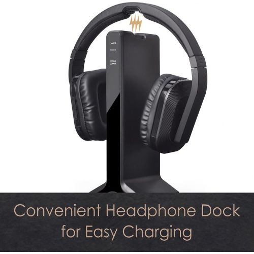  [아마존베스트]Avantree HT280 Wireless Headphones for TV Watching with 2.4G RF Transmitter Charging Dock, Digital Optical System, High Volume Headset Ideal for Seniors & Hearing Impaired, 100ft R