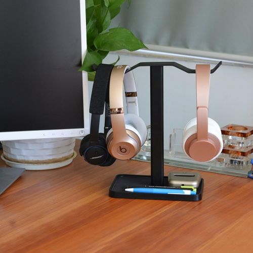  [아마존베스트]Avantree [Super Stable] Neetto Dual Headphones Stand for Desk, Aluminum Alloy & Metal Gaming Headsets Holder Hanger for Sennheiser, Sony, Audio-Technica, Bose, Beats, Akg, Display Mount - H