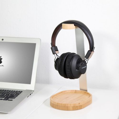  [아마존베스트]Avantree Universal Wooden & Aluminum Headphone Stand Hanger with Cable Holder, Sturdy Desk Headset Mount Rack for Sony, Bose, Shure, Jabra, JBL, AKG, Gaming Headphones Display - TR