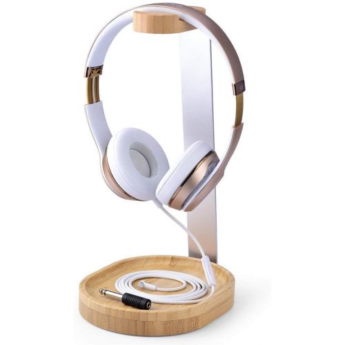  [아마존베스트]Avantree Universal Wooden & Aluminum Headphone Stand Hanger with Cable Holder, Sturdy Desk Headset Mount Rack for Sony, Bose, Shure, Jabra, JBL, AKG, Gaming Headphones Display - TR