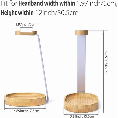  [아마존베스트]Avantree Universal Wooden & Aluminum Headphone Stand Hanger with Cable Holder, Sturdy Desk Headset Mount Rack for Sony, Bose, Shure, Jabra, JBL, AKG, Gaming Headphones Display - TR