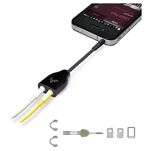  [아마존베스트]Avantree TR302 2-Way 3.5 mm Headphone Splitter, Aux Y Audio Adapter with Double Headphone Plug, Double Plug Headset Splitter Cable for iPhone Mobile Phones Smartphone Tablet MP3 wi