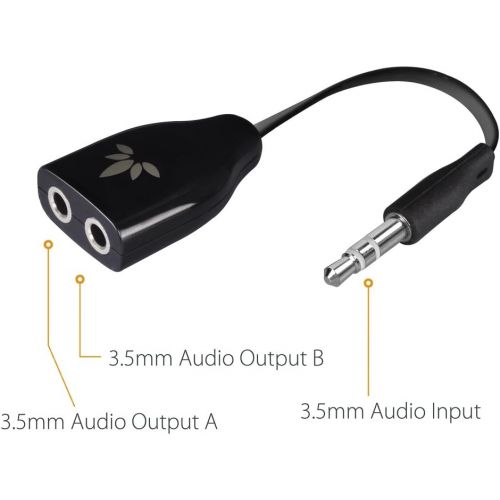  [아마존베스트]Avantree TR302 2-Way 3.5 mm Headphone Splitter, Aux Y Audio Adapter with Double Headphone Plug, Double Plug Headset Splitter Cable for iPhone Mobile Phones Smartphone Tablet MP3 wi