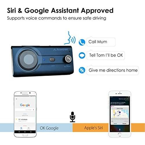  [아마존베스트]-Service-Informationen 2020 Avantree CK11 Car Bluetooth 5.0 Hands-Free Kit Car Kit for Sun Visor, Loud Speaker, Siri Google Assistant Support, Volume Control, Motion Car ON Blue