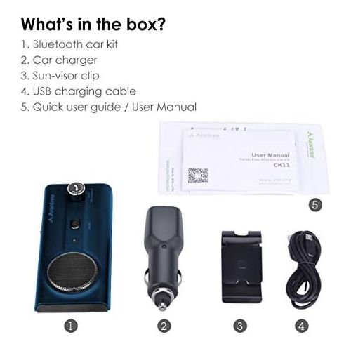  [아마존베스트]-Service-Informationen 2020 Avantree CK11 Car Bluetooth 5.0 Hands-Free Kit Car Kit for Sun Visor, Loud Speaker, Siri Google Assistant Support, Volume Control, Motion Car ON Blue