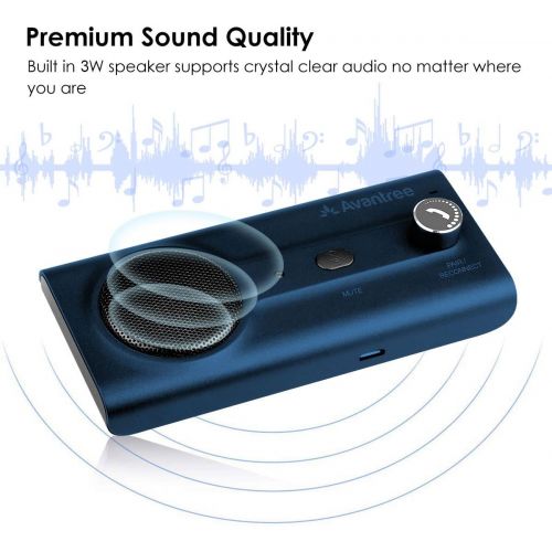  [아마존베스트]-Service-Informationen 2020 Avantree CK11 Car Bluetooth 5.0 Hands-Free Kit Car Kit for Sun Visor, Loud Speaker, Siri Google Assistant Support, Volume Control, Motion Car ON Blue