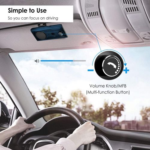  [아마존베스트]-Service-Informationen 2020 Avantree CK11 Car Bluetooth 5.0 Hands-Free Kit Car Kit for Sun Visor, Loud Speaker, Siri Google Assistant Support, Volume Control, Motion Car ON Blue