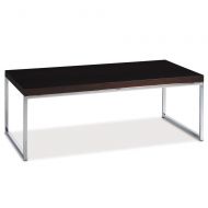 Ave Six Wall Street Coffee Table, Chrome and Espresso