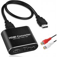 avedio links 4K@60Hz HDMI Audio Extractor, HDMI to HDMI + Optical Toslink SPDIF + 3.5mm AUX Stereo Audio Out, HDMI Audio Converter Adapter Splitter Support HDCP1.4 Full HD 1080P 3D