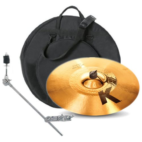  Avedis Zildjian Company Zildjian K1218 18 Inch K CUSTOM HYBRID CRASH with Gig Bag and Boom Arm