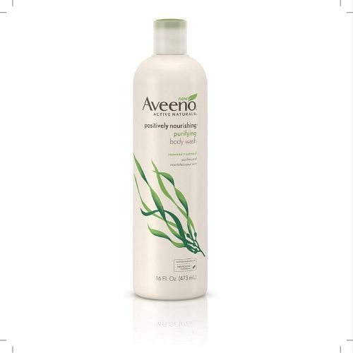  Aveeno AVEENO Active Naturals Positively Nourishing Purifying Body Wash, Seaweed + Oatmeal 16 oz (Pack of 4)