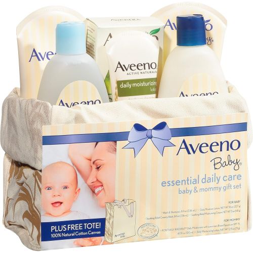  [아마존베스트]Aveeno Baby Essential Daily Care Baby & Mommy Gift Set featuring a Variety of Skin Care and Bath Products to Nourish Baby and Pamper Mom, Baby Gift for New and Expecting Moms, 6 it