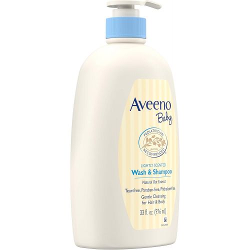  [아마존베스트]Aveeno Baby Gentle Wash & Shampoo with Natural Oat Extract, Tear-Free &, Lightly Scented, 33 fl. oz