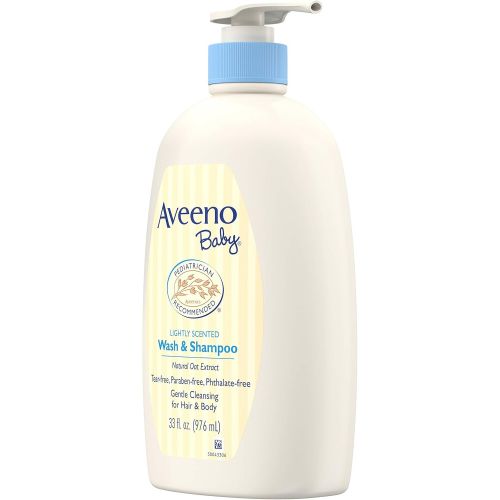  [아마존베스트]Aveeno Baby Gentle Wash & Shampoo with Natural Oat Extract, Tear-Free &, Lightly Scented, 33 fl. oz