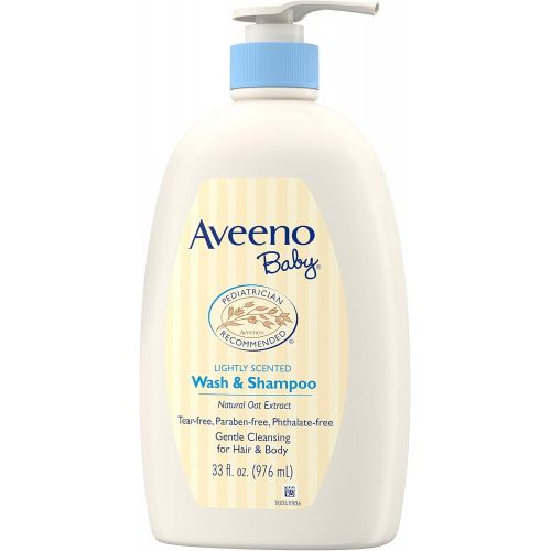  [아마존베스트]Aveeno Baby Gentle Wash & Shampoo with Natural Oat Extract, Tear-Free &, Lightly Scented, 33 fl. oz